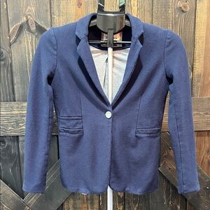 Pepe Jeans Blazer Jacket XS Dark Blue Sweater Feel Lined Neutral Office Academia
